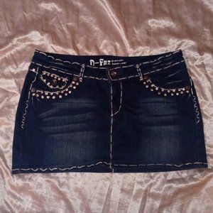 Low Rise Jewel Studded Skirt